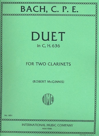 Duet C major BWV636 for 2 clarinets