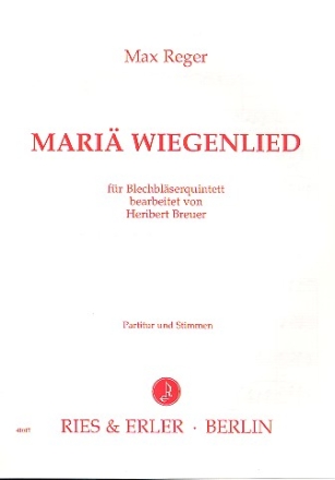 Mari Wiegenlied  fr Blechblserquintett Partitur und Stimmen