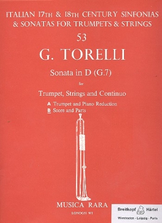 Sonata D major for trumpet, strings and bc score and parts