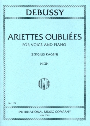 Ariettes oublies for high voice and piano