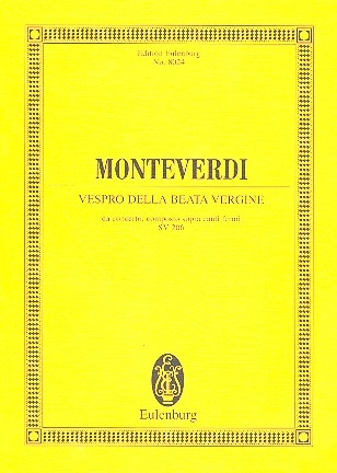 Vespro della beata vergine SV206 fr SSAATTTTBB Chor und Orchester Studienpartitur