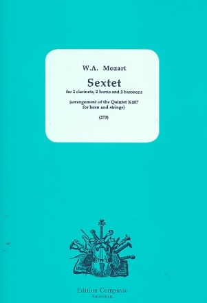 Sextet KV: for 2 clarinets, 2 horns and 2 bassons