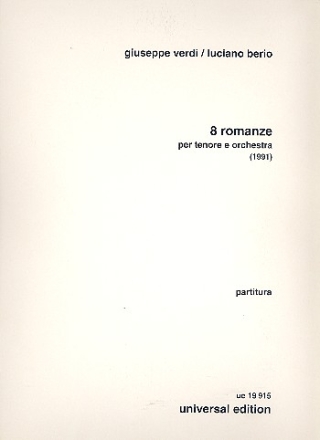 8 romanze per tenore e orchestra Partitur