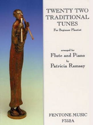 22 traditional Tunes for flute and piano (for beginner flautist)