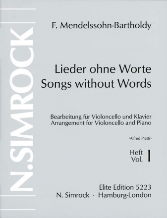 Lieder ohne Worte Band 1 fr Violoncello und Klavier