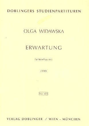 Erwartung fr Streichquartett Studienpartitur