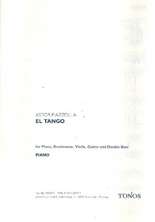 El Tango for recitator, piano, bandoneon, violin, guitar and double bass Stimmen