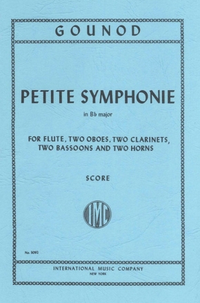 Petite Symphonie in Bb major for flute, 2 oboes, 2 clarinets, 2 bassoons and 2 horns study score