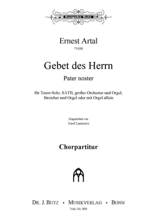 Gebet des Herrn fr Tenor, SATB Chor und Orgel Partitur