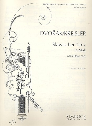 Slawischer Tanz e-Moll op.72,2 fr Violine und Klavier