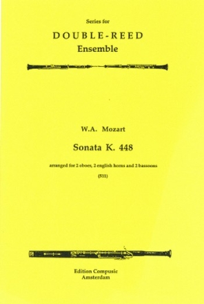 Sonate C-Dur KV448 fr 2 Oboen, 2 Englischhrner und 2 Fagotte Partitur und Stimmen