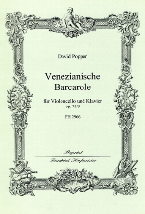 Venezianische Barcarole op.75,3 fr Violoncello und Klavier