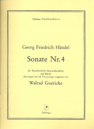 Sonate Nr.4 fr Tenorblockflte (Sopranblockflte) und Klavier