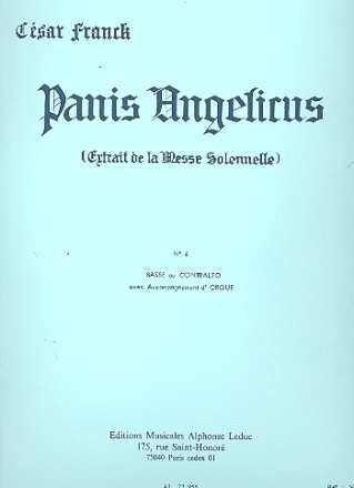 Panis angelicus pour basse ou contralto et orgue