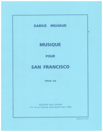 MUSIQUE POUR SAN FRANCISCO POUR ORCHESTRE, STUDIENPARTITUR OP.436