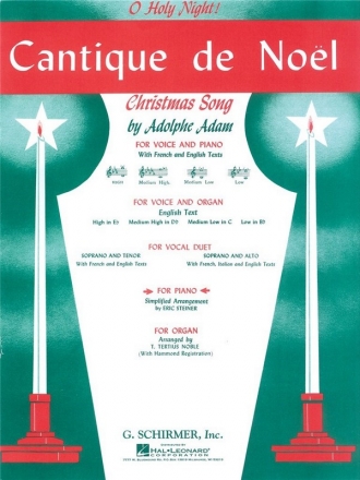 Cantique de Noel pour piano simplified arrangement