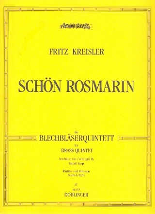 Schn Rosmarin fr Blechblserquintett  Partitur+Stimmen korp, rudolf, ed.