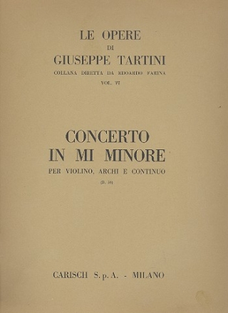 Concerto mi minore D56 per violino, archi e bc partitura