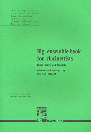 Big Ensemble-Book for Clarinettists for duets, trios and quartets