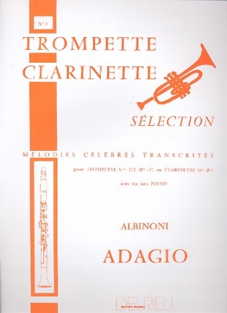 Adagio pour trompette (clarinette) avec ou sans piano