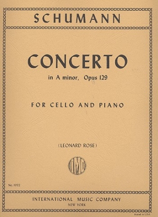 Concerto a minor op.129 for cello and orchestra for cello and piano