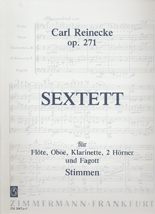 Sextett B-Dur op.271 fr Flte, Oboe, Klarinette, 2 Hrner und Fagott Stimmen