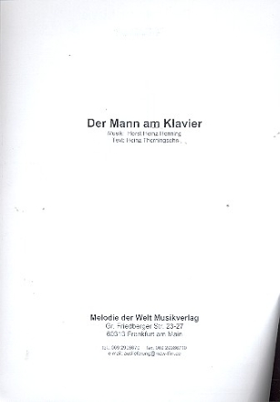 Der Mann am Klavier Einzelausgabe Gesang und Klavier 