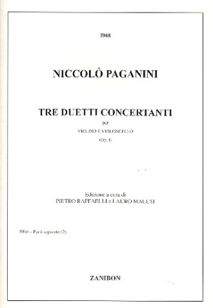 3 Duetti concertanti op.1 per violino e violoncello parti