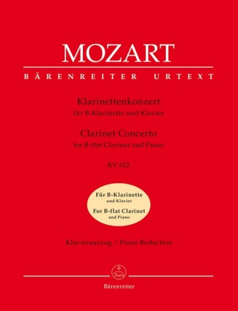 Konzert A-Dur KV622 fr Klarinette und Orchester fr Klarinette in Bb und Klavier