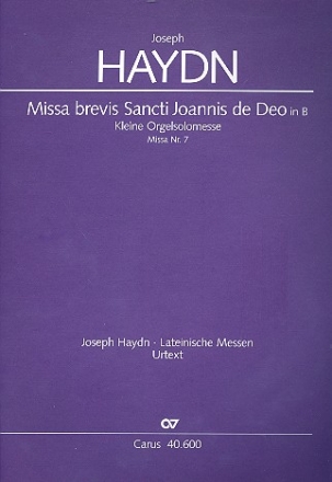 Kleine Orgelmesse B-Dur Hob.XXII:7 fr Sopran, chor, Streicher und Orgel Partitur