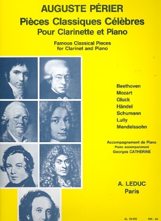 Pices classiques clbres pour clarinette et piano Catherine, Georges, ed