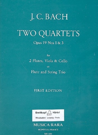 2 Quartette op.19,1 und op.19,3 fr 2 Flten, Viola und Cello (Flte und Streichtrio) Stimmen