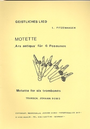 Geistliches Lied fr 6 Posaunen Partitur und Stimmen