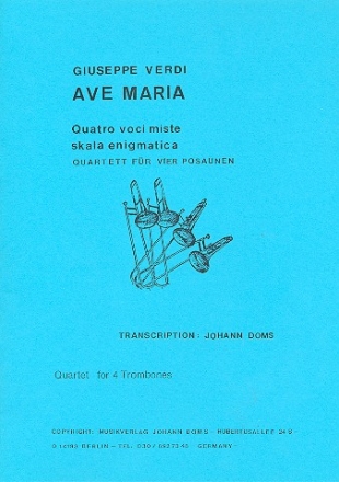 Ave Maria fr 4 Posaunen Partitur und Stimmen