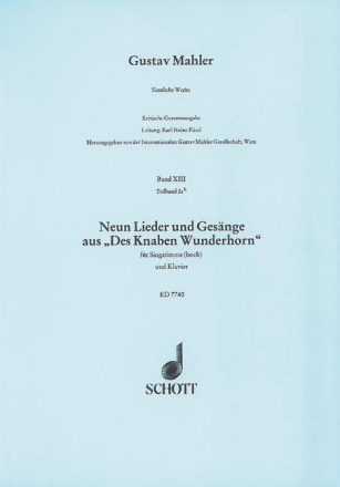 9 Lieder und Gesnge aus Des Knaben Wunderhorn fr hohe Singstimme und Klavier