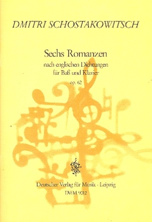 6 Romanzen nach englischen Dichtungen op.62 fr Ba und Klavier