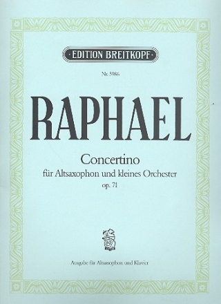 Concertino op.71 fr Altsaxophon (es) und kleines Orchester Klavierauszug