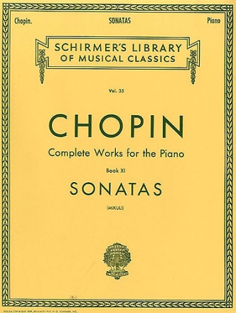 Sonatas for piano Complete works for piano vol.11 Schirmer's library vol.35