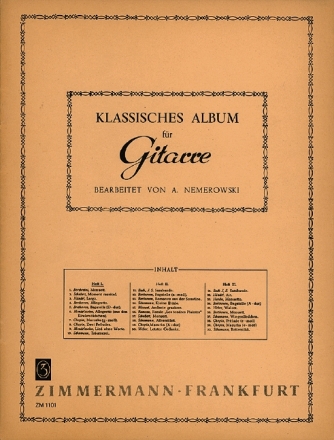 KLASSISCHES ALBUM BAND 1 FUER GITARRE NEMEROWSKI, A., BEARB.