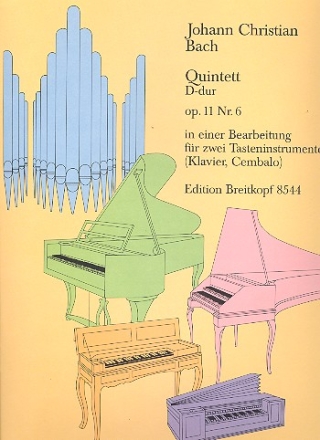 Quintett D-Dur op.11,6 fr 2 Tasteninstrumente bearbeitet (anon) original fr Flte, Oboe, Violine, Viola und Bc