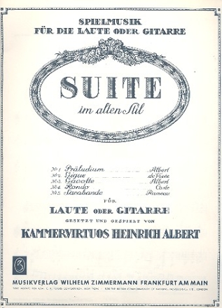 Suite im alten Stil fr Laute (Gitarre)