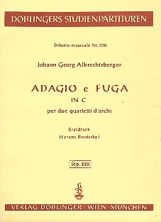 ADAGIO E FUGA IN C-DUR PER 2 QUAR TETTI D'ARCHI      STUDIENPARTITUR BRODSZKY, FERENC, ED.