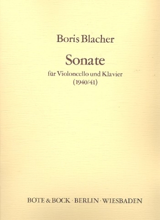 Sonate fr Violoncello und Klavier