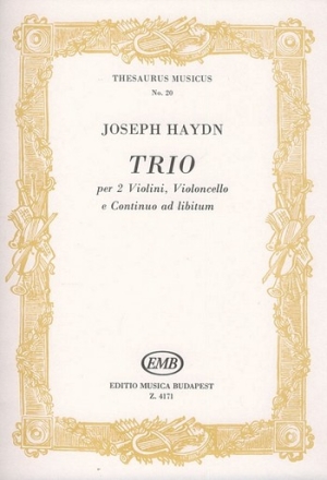 Trio Hob.V:1 fr 2 Violinen und Violoncello Bc ad lib Partitur und Stimmen