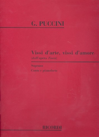 Vissi d'arte, vissi d'amore dall'opera Tosca per soprano e pianoforte (it)