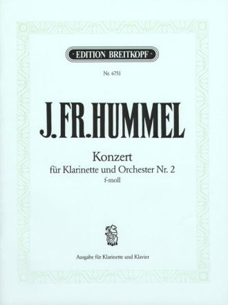 KONZERT F-MOLL NR.2 FUER KLAR. UND ORCH. AUSGABE FUER KLARINETTE UND KLAVIER