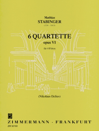 6 Quartette op.6 fr 4 Flten Partitur und Stimmen