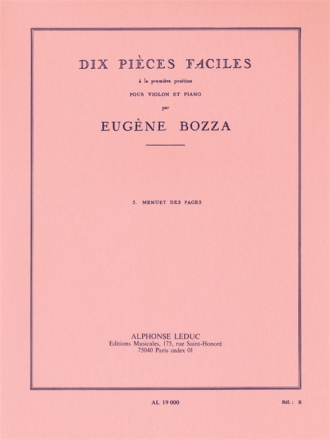 MENUET DES PAGES POUR VIOLON ET PIANO 10 PIECES FACILES NO.3