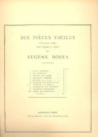 SERENATA AL PINCIO POUR VIOLON ET PIANO                           Q 10 PIECES FACILES NO.7