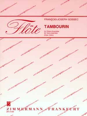 Tambourin fr Piccolo, 4 Flten, Altflte in G, Baflte in C und Tamburin Partitur und Stimmen